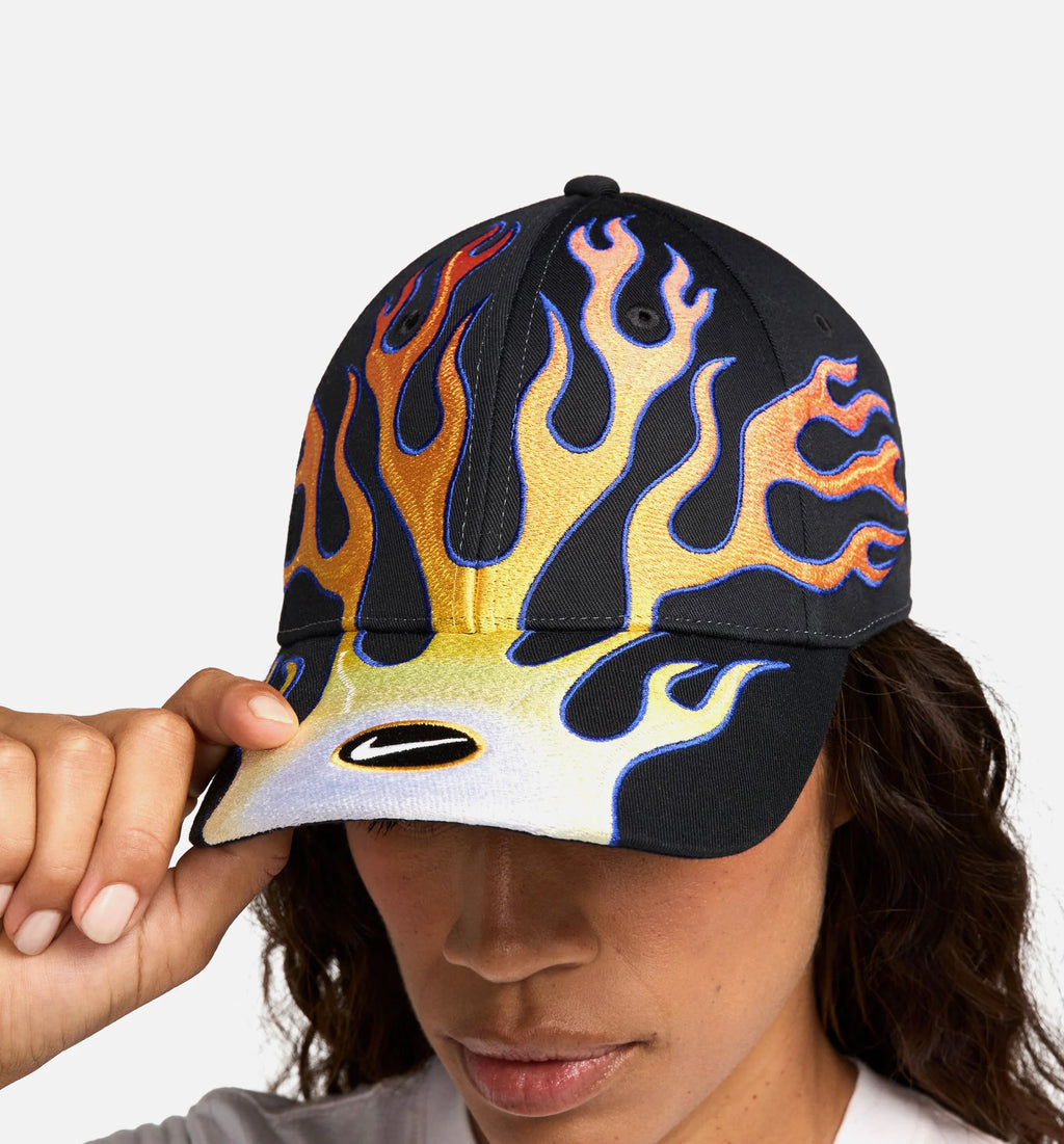 Structured OG Flame Cap Mens Hat Black Orange