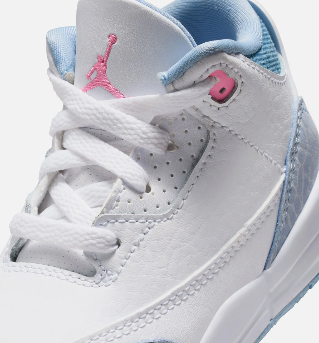 Air Jordan 3 Retro Cobalt Bliss Infant Toddler Lifestyle Shoe White Cobalt Bliss Football Grey Pink Glow