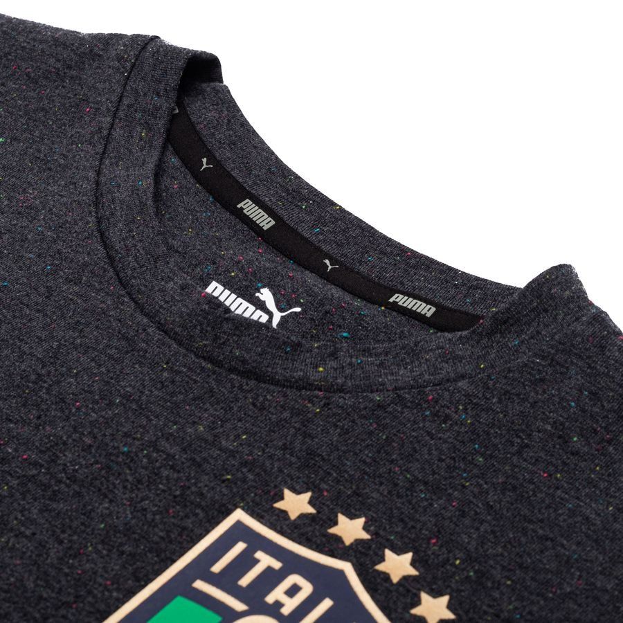PUMA Italy FTBL Culture Tee Dark Grey Heather Gold
