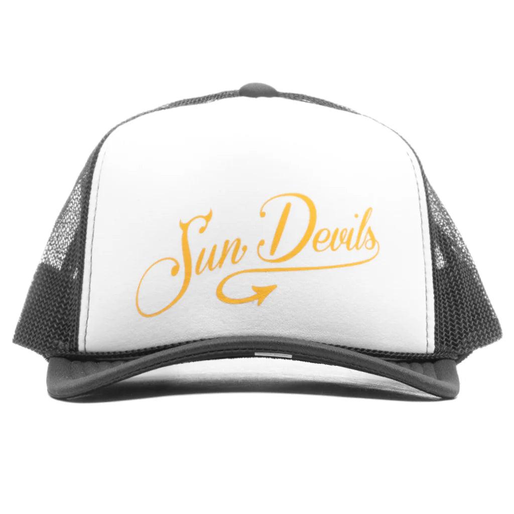 Feature x ASU SD Script Trucker Black White
