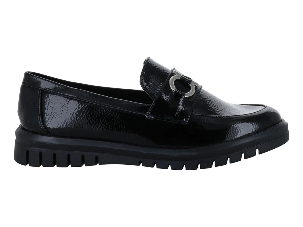 Zapatos Planos Clinton Charol Negro para Mujer