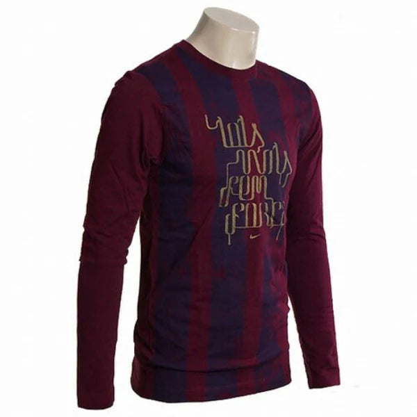 Nike FC Barcelona Authentic Long Sleeve Cotton Top Red Blue