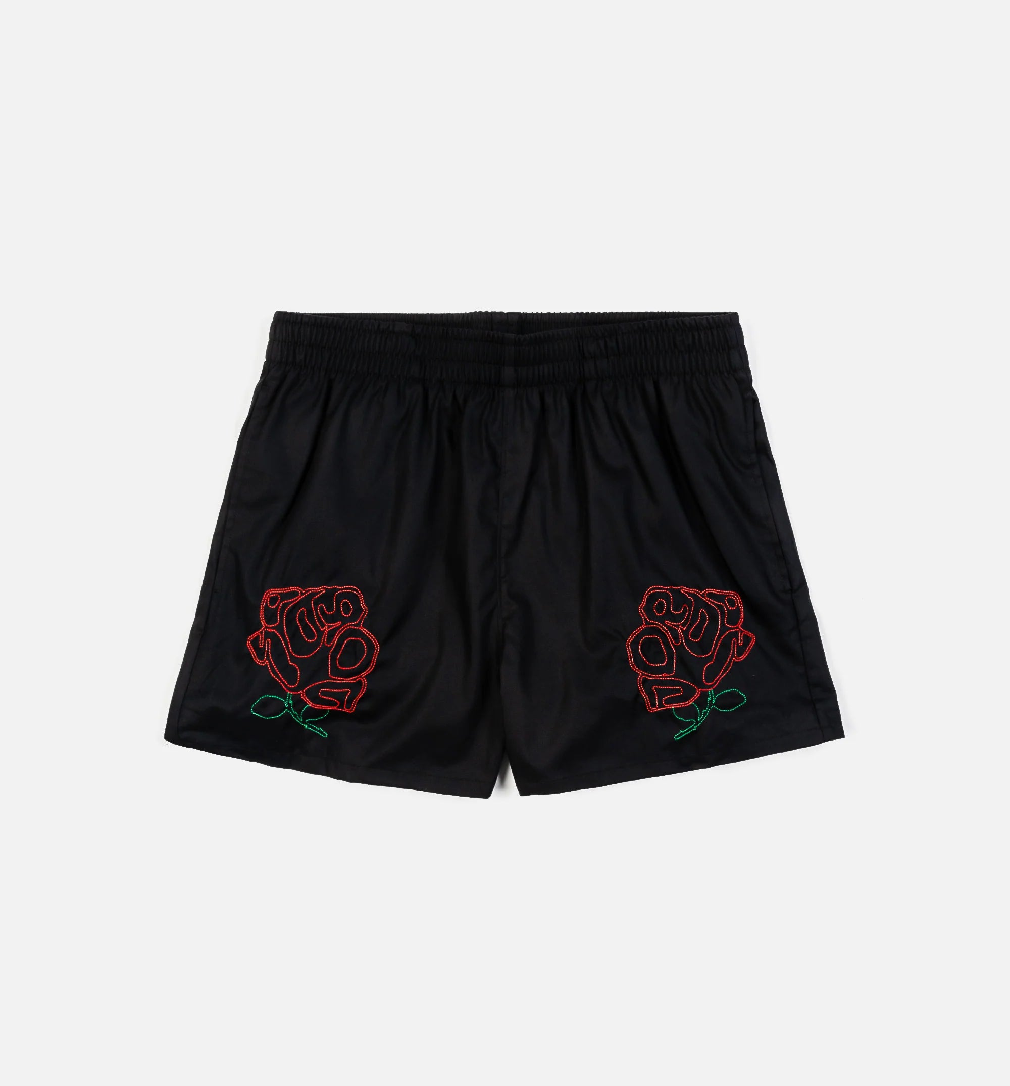 Roses Woven Womens Short Red Black