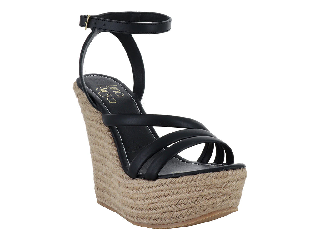 Sandalias Luna Rosa Plataforma Negro para Mujer