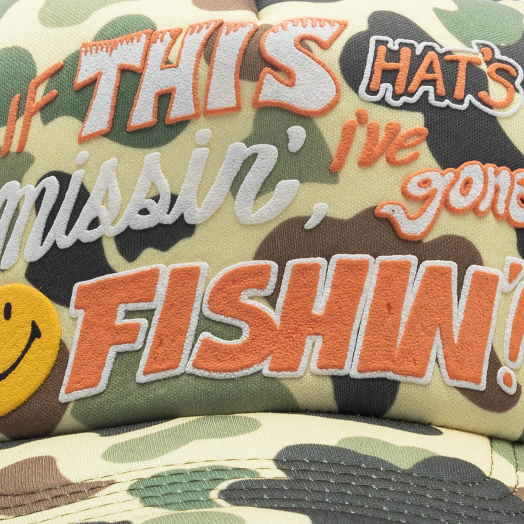 Smiley Camo Trucker Hat Woodland