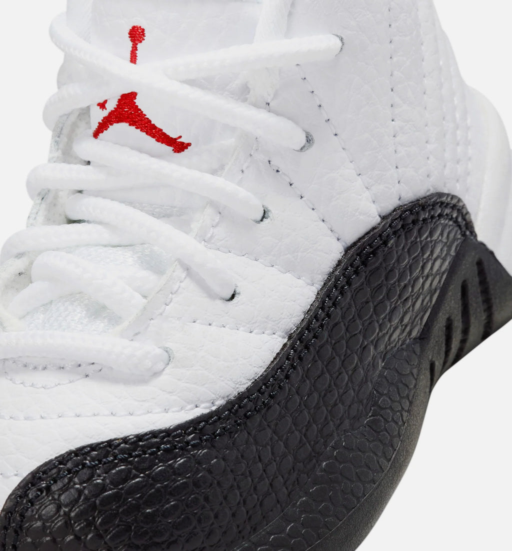 Air Jordan 12 Retro Taxi Flip Infant Toddler Lifestyle Shoe White Gym Red Black