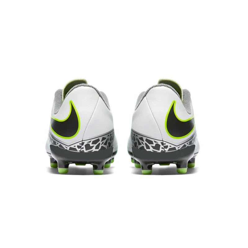 Nike JR Hypervenom Phelon II FG Soccer Cleats Pure Platinum Metallic Silver Ghost Green