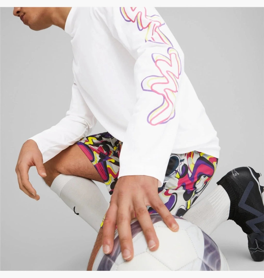 PUMA Neymar JR Creativity Long Sleeve T Shirt White Fluo Yellow Limited Edition