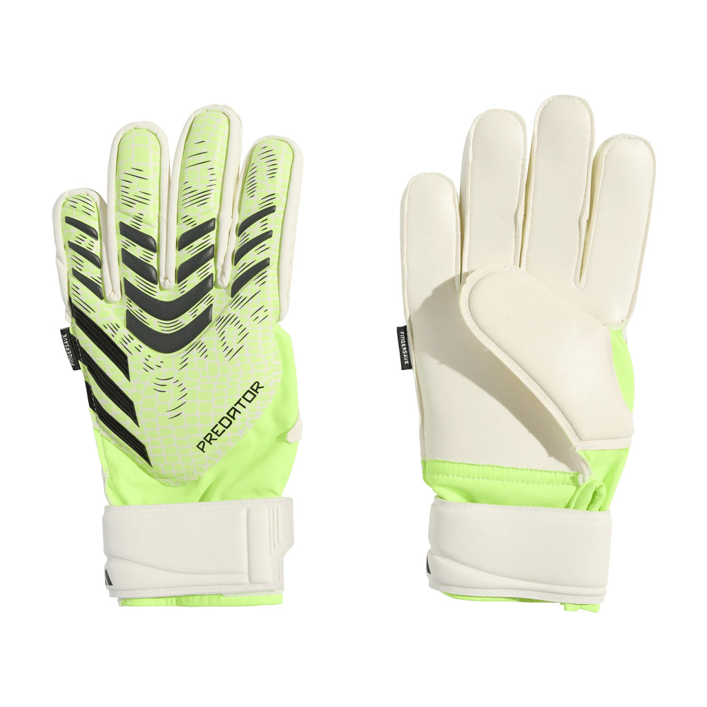adidas Predator Match Fingersave Goalkeeper Gloves Youth Lemon White Black