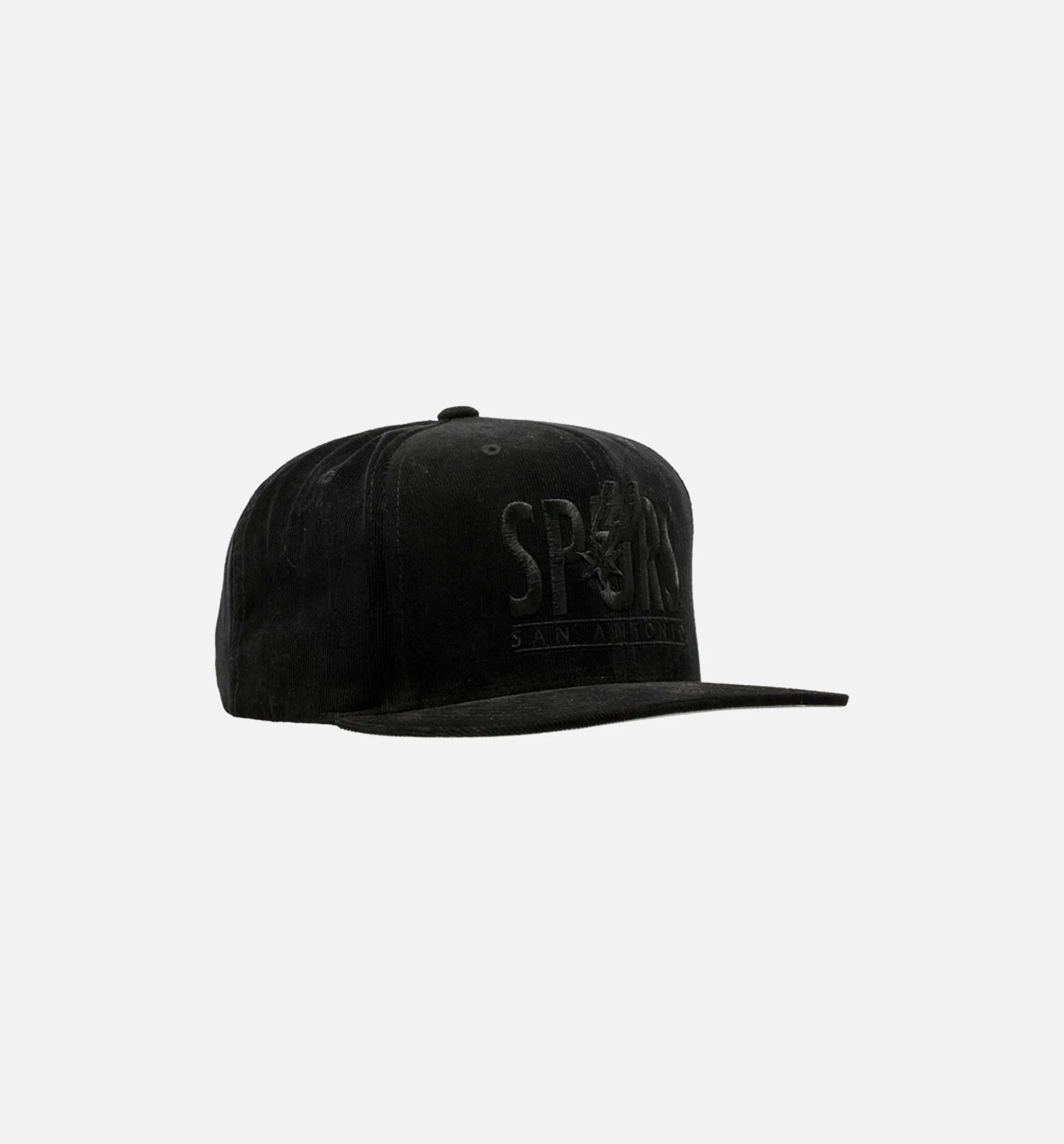 San Antonio Spurs NBA Bottom Line Logo Snapback Hat Mens Black