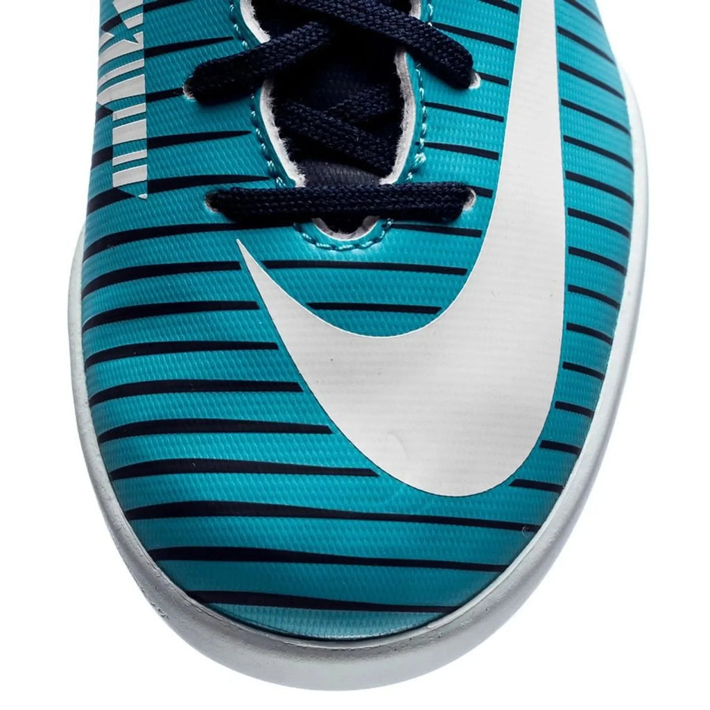 Nike Jr MercurialX Vapor XI IC Indoor Soccer Shoes Obsidian White Gamma Blue