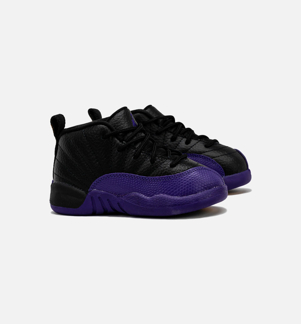 Air Jordan 12 Retro Field Purple Infant Toddler Lifestyle Shoe Black Purple