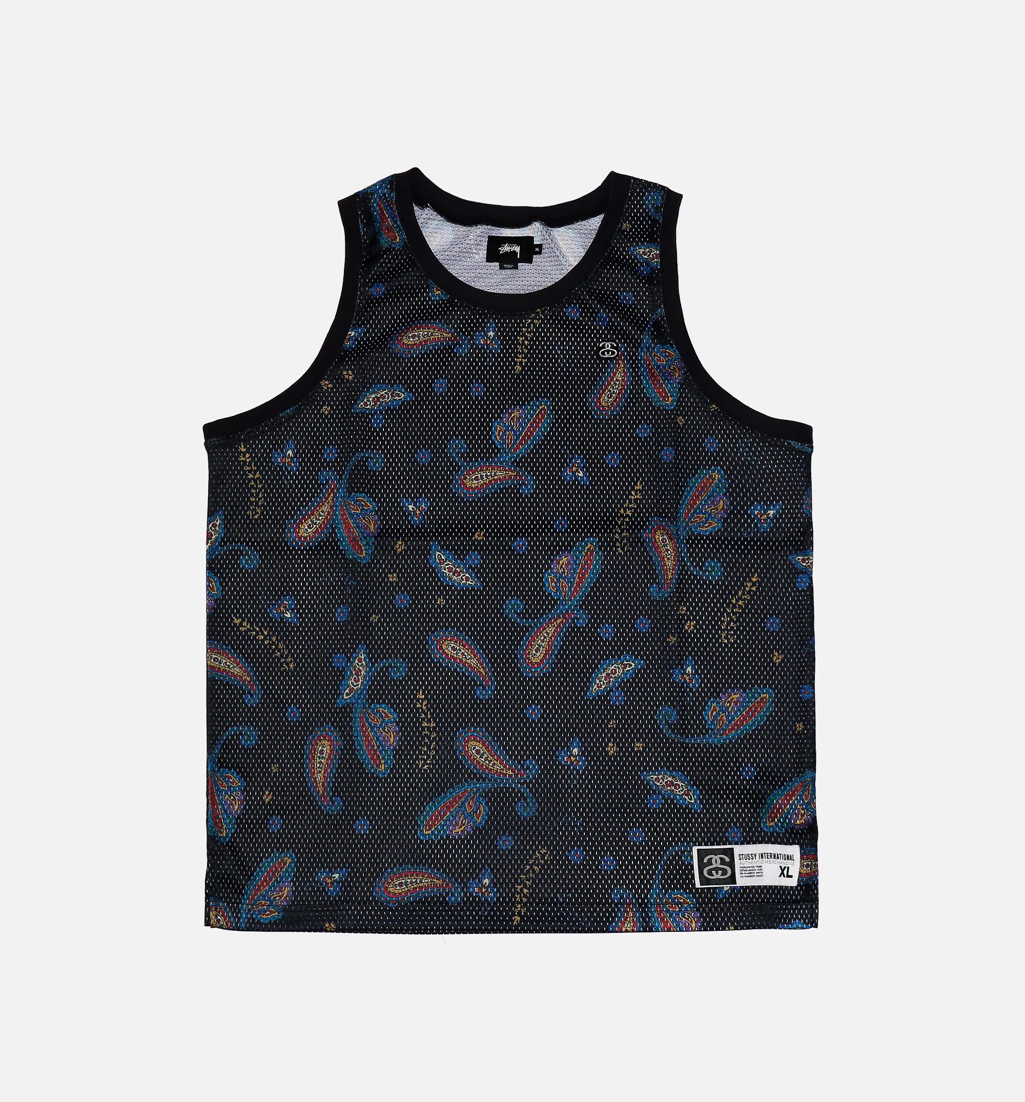 Stussy Paisley Mesh Tank Black