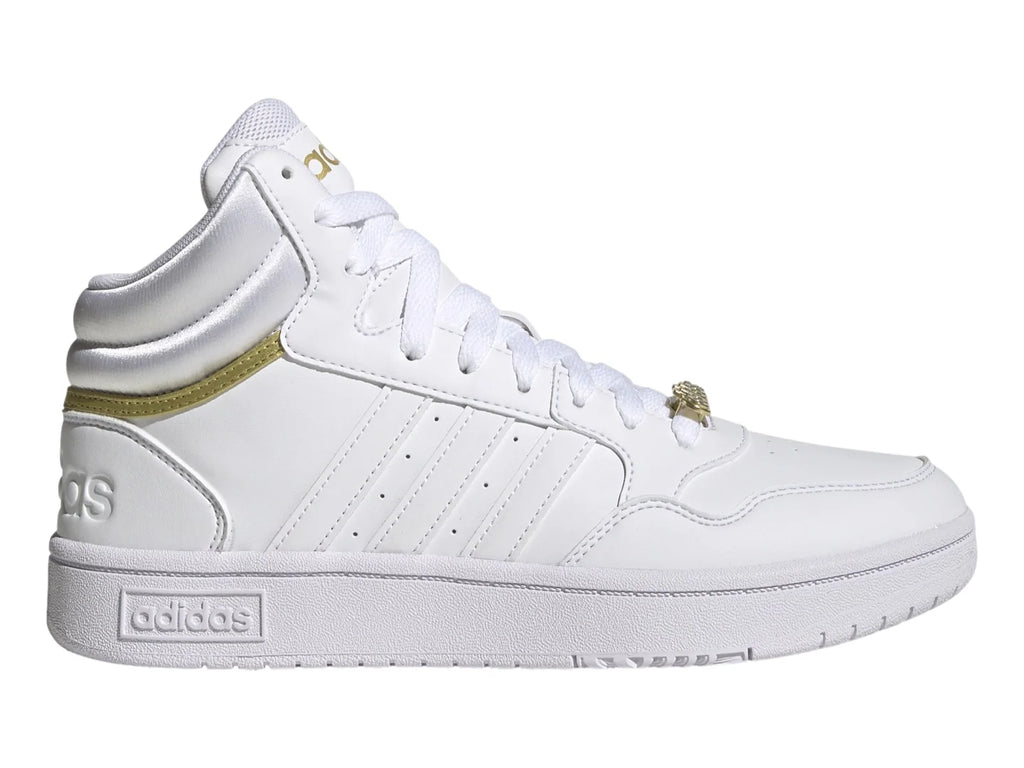 Tenis Adidas Hoops 30 Mid Blancos con Dorado para Mujer