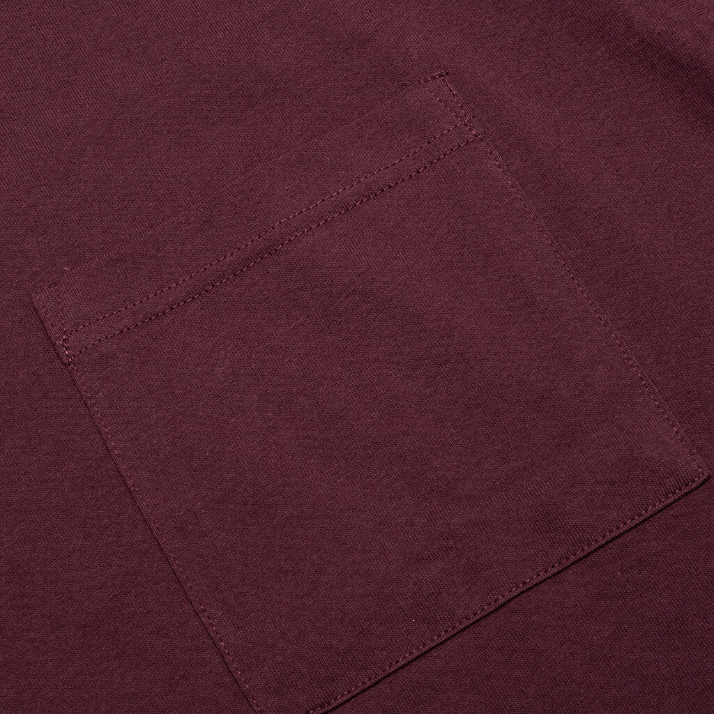 Jersey Braque Pocket Tee Maroon