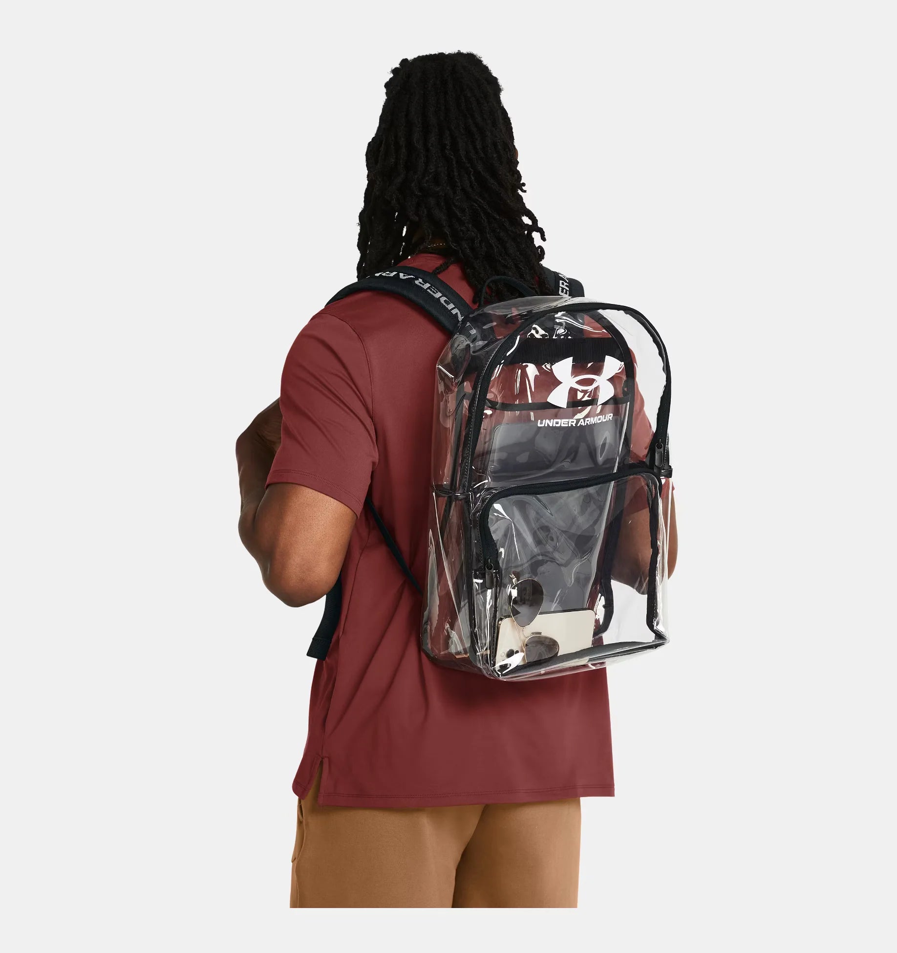 Under Armour Esential Clear Backpack Clear Black White