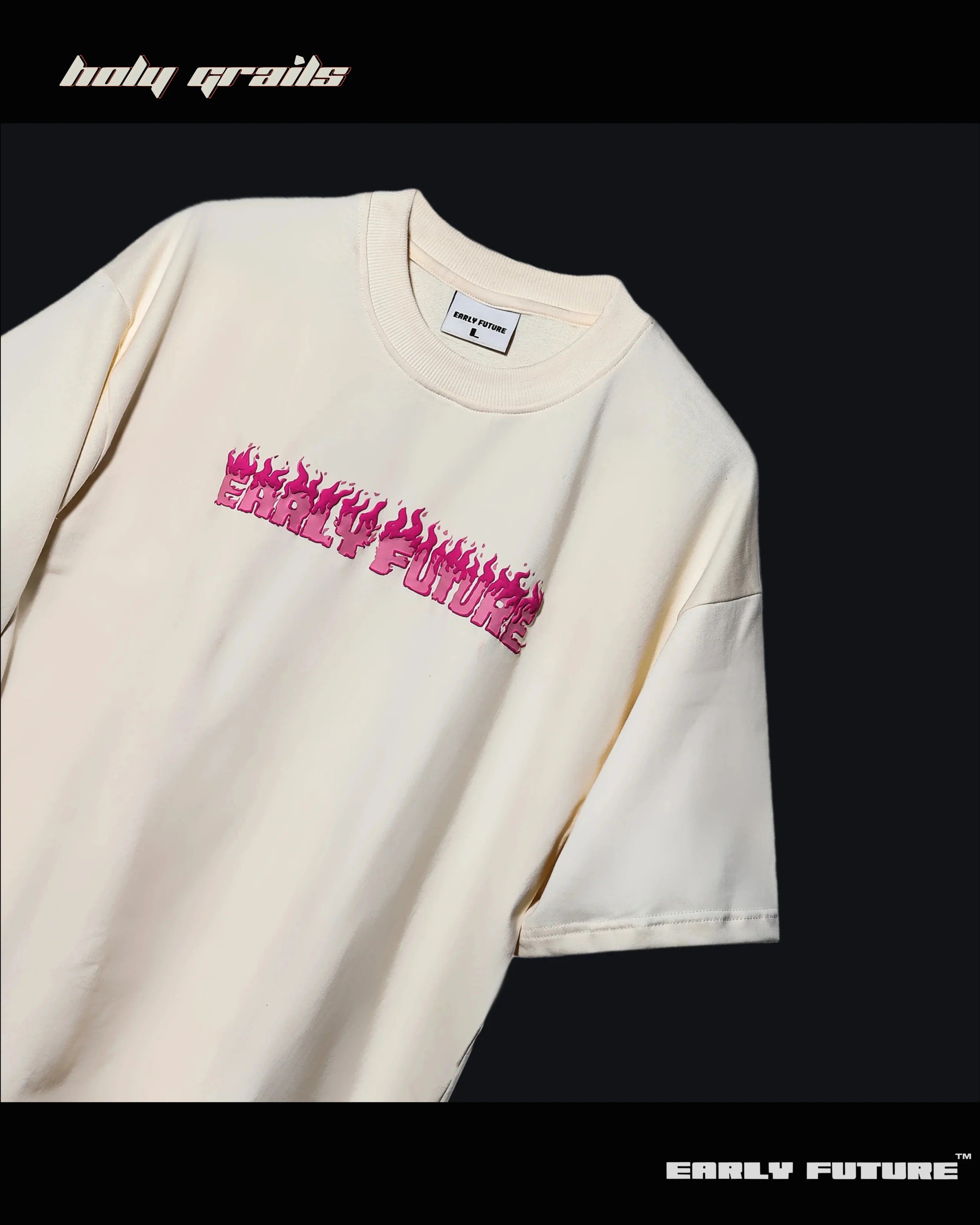 Not A Pink Panther Pale Cream Oversize Tee HG x Early Future