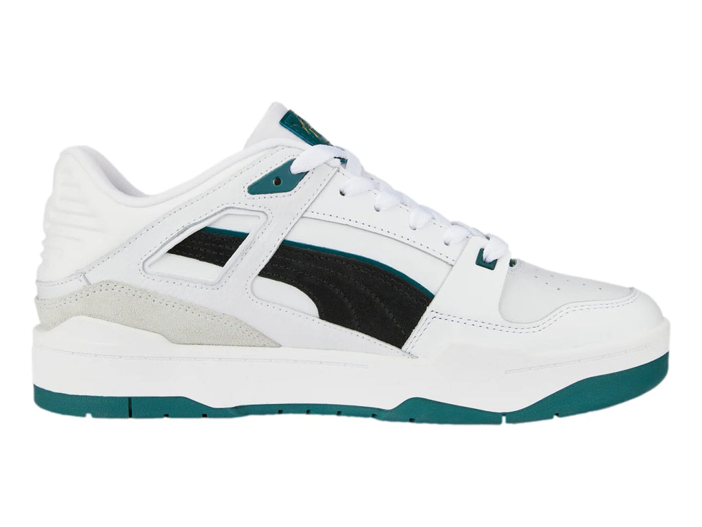 Tenis PUMA Slipstream Suede Blanco Negro y Verde para Hombre
