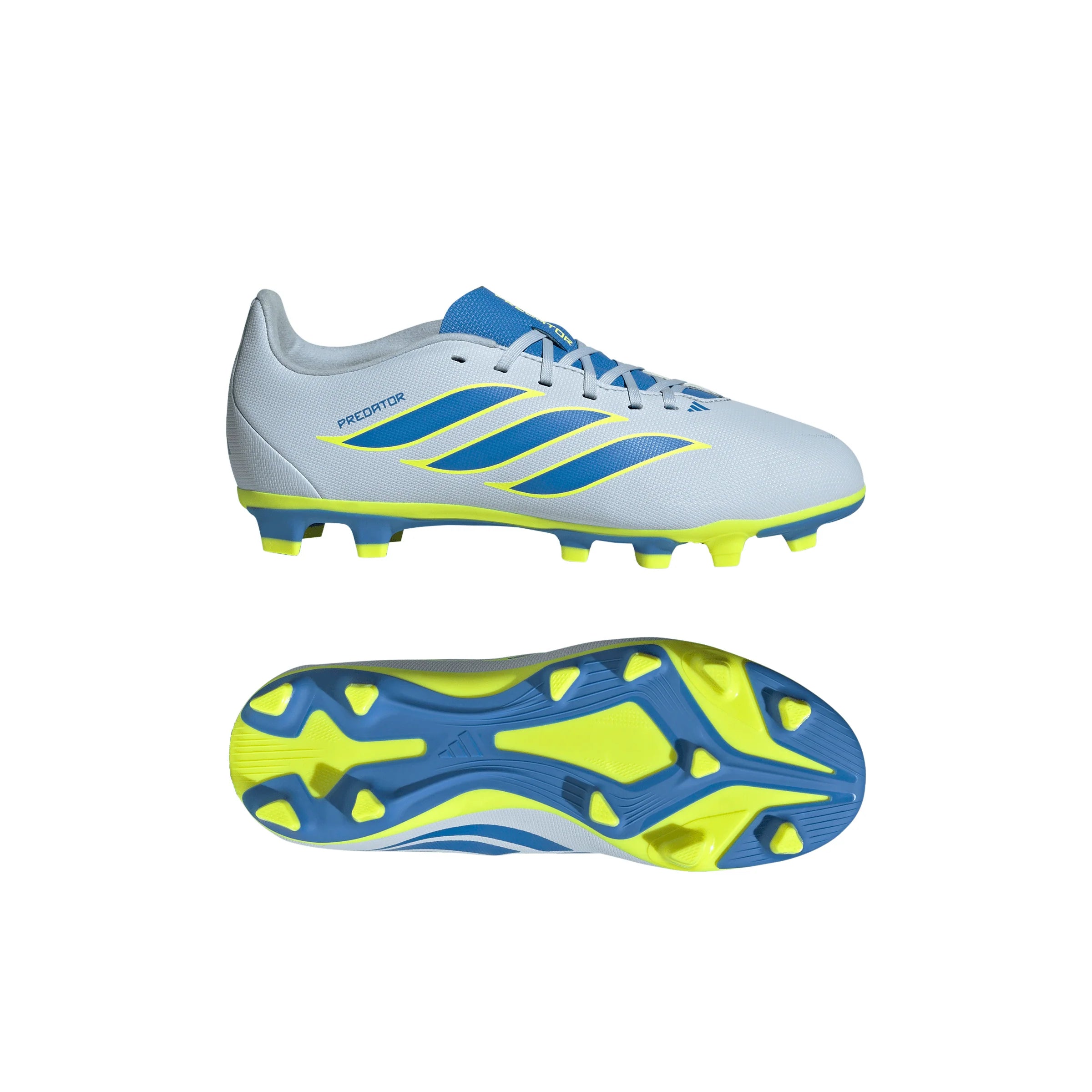 adidas Predator Club FG MG Firm Ground Multi Ground Youth Soccer Cleats Sky Blue Yellow