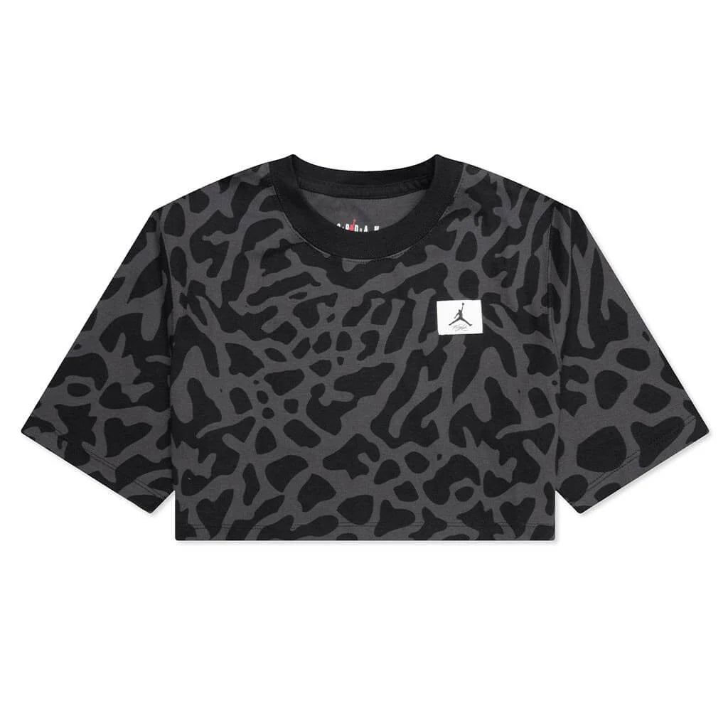Womens Cropped Graphic T Shirt Black