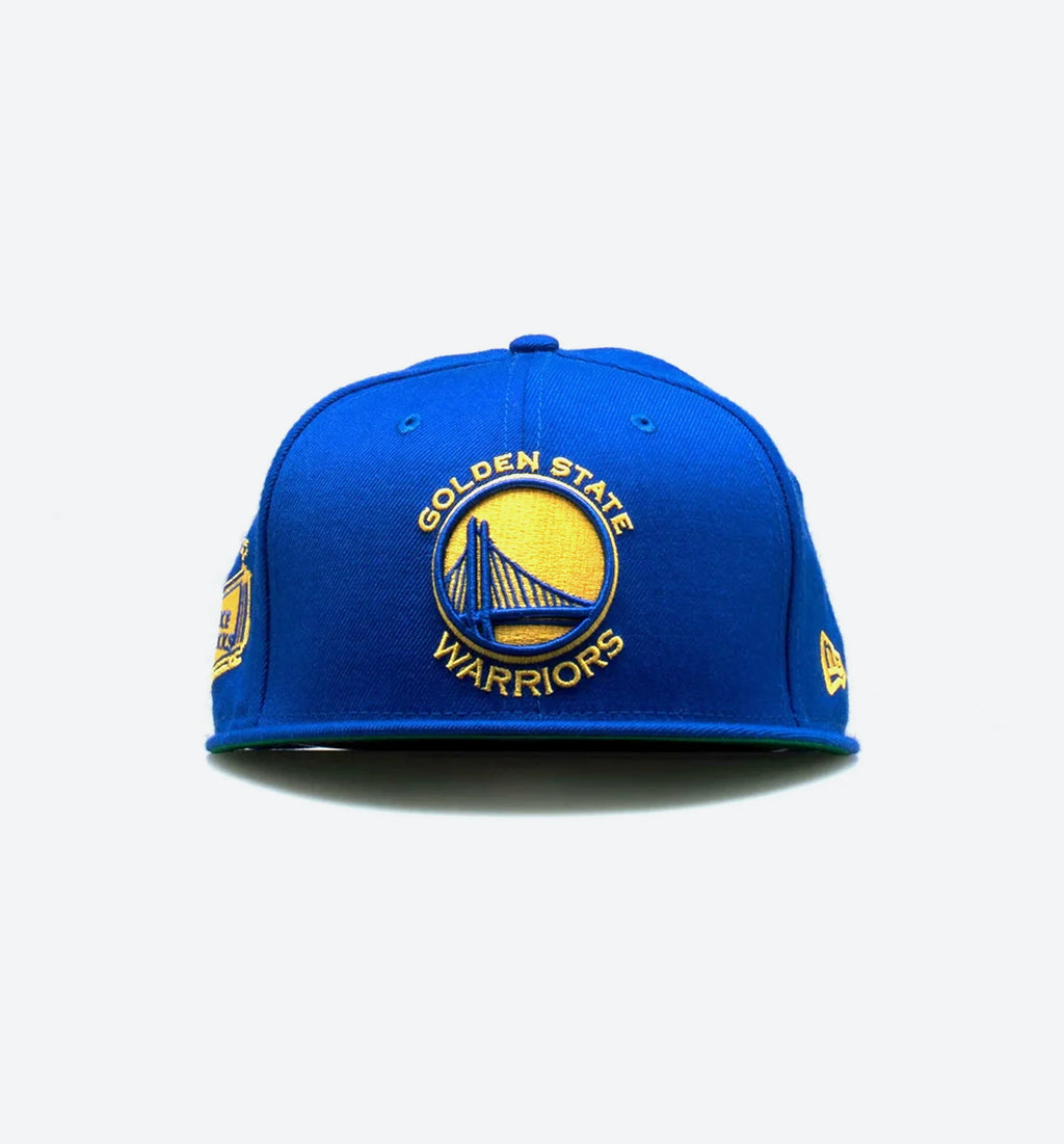Nice Kicks X New Era Golden State Warriors NBA Fitted Hat Royal Blue Yellow White