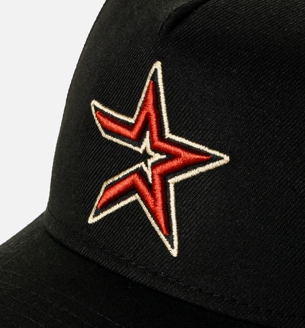 Houston Astros Logo 940AF Snapback Mens Hat Black Red