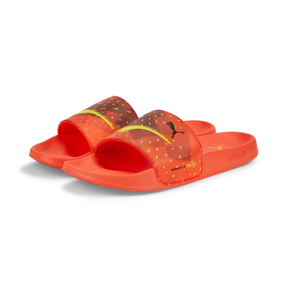 PUMA Lead Cat 20 World Cup Slides Fiery Coral Black