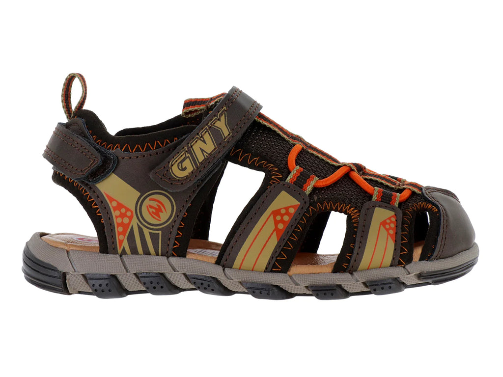 Sandalias Guany Color Choco Naranja para Niño