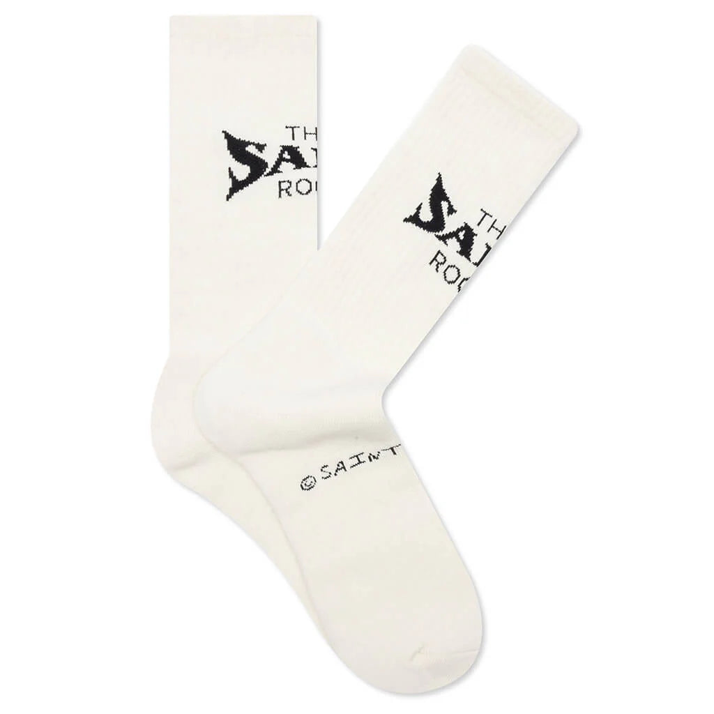 Saint Michael x Shermer Academy S Room Sock Ecru Black