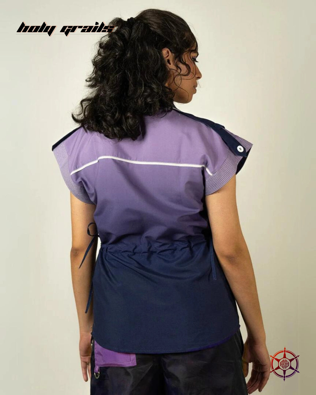 Grape Bleed Drawcord Shirt HG x Duskin