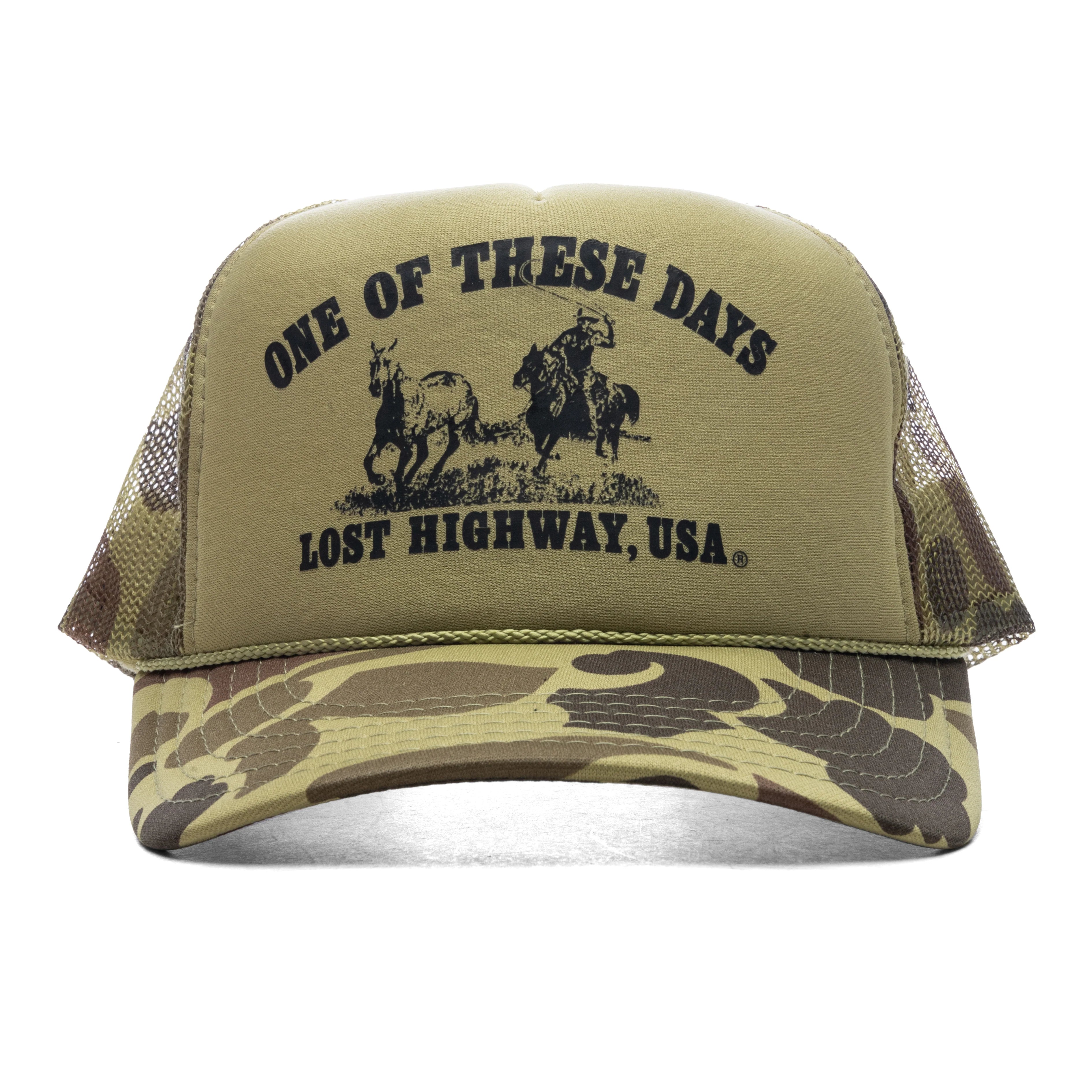 Lost Highway Foam Trucker Hat Light Green Camo