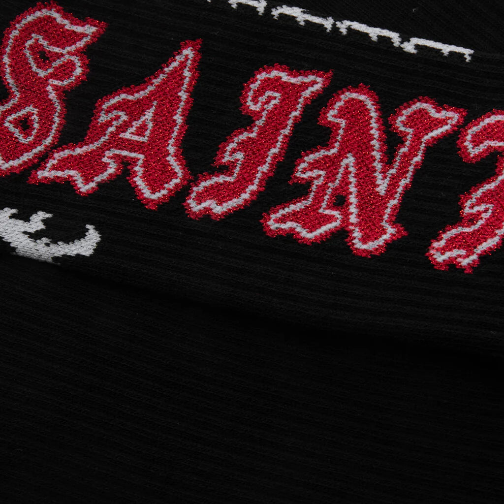 Saint Socks Black Red