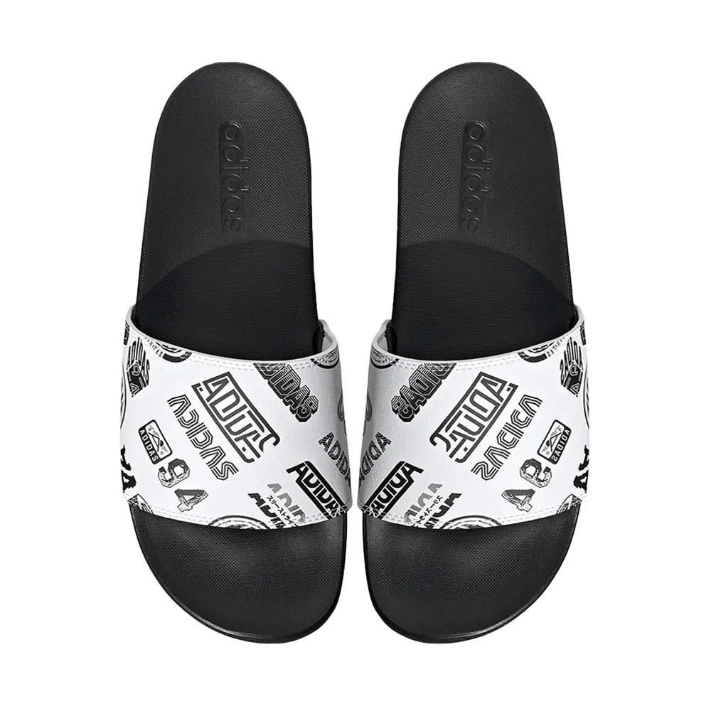 adidas Mens Adilette Comfort Slides White Black