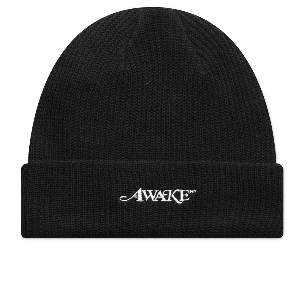 Loose Gauge Knit Beanie Black