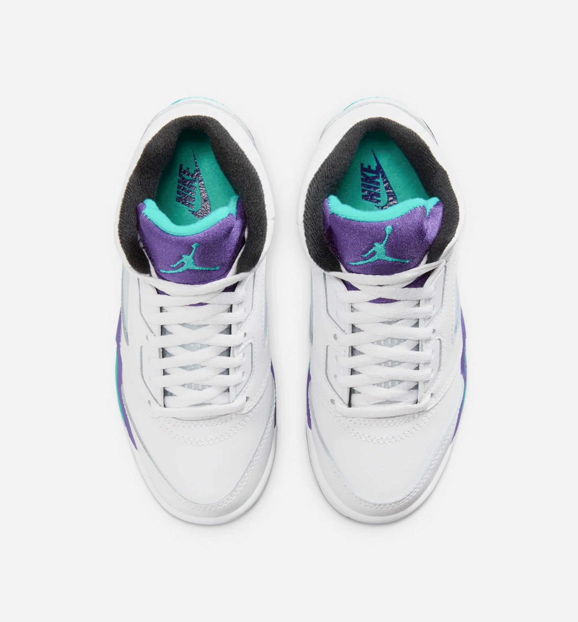 Air Jordan 5 Retro Grape Preschool Lifestyle Shoe White New Emerald Grape Ice Black