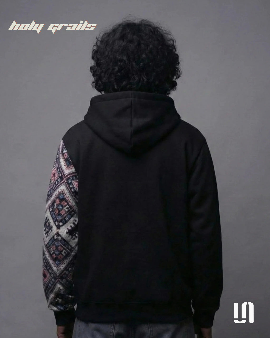 One Sleeve Jacquard Black Zipper Hoodie HG x Sullitt