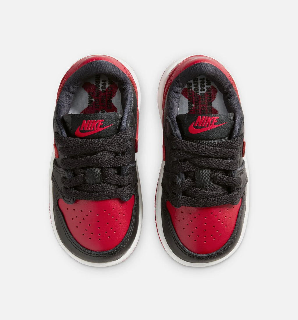 Air Jordan 1 Retro Low OG Banned Infant Toddler Lifestyle Shoe Black Black Varsity Red Summit White Free Shipping