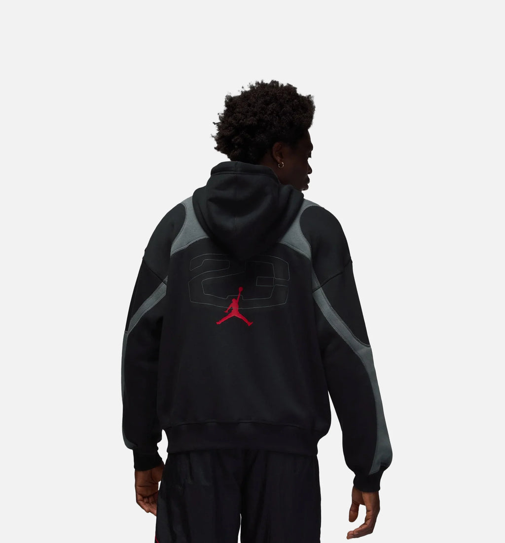 Oversized Fleece Full Zip Mens Hoodie Black
