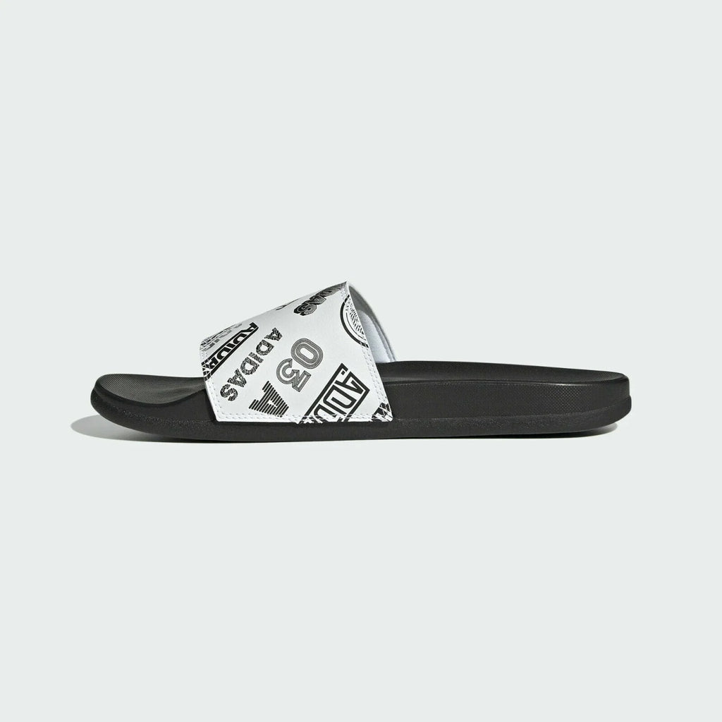 adidas Mens Adilette Comfort Slides White Black