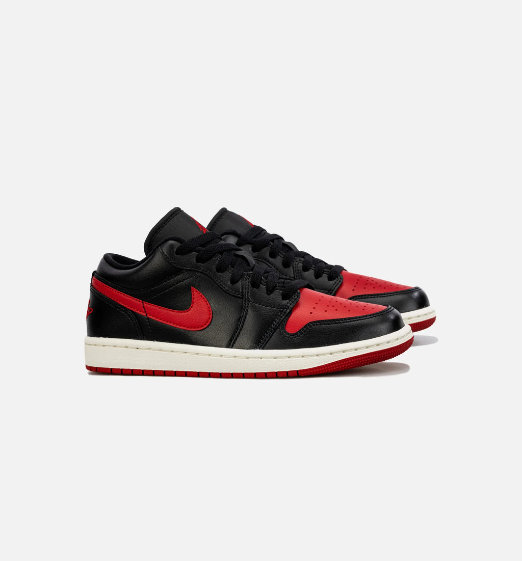 Air Jordan 1 Low Bred Sail Womens Lifestyle Shoe Black Red