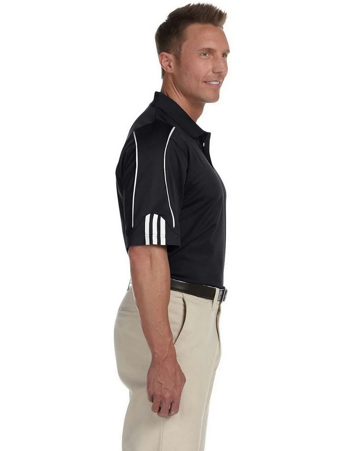 adidas 76 Golf ClimaLite 3 Stripes Cuff Polo Shirt