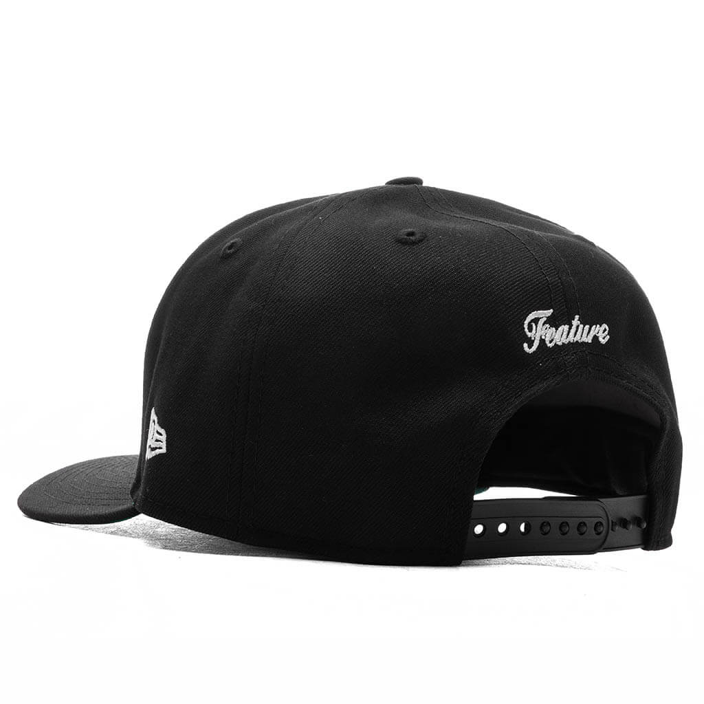 FEATURE x New Era 9FIFTY A Frame Snapback Curve LV Bones Black Twill Green