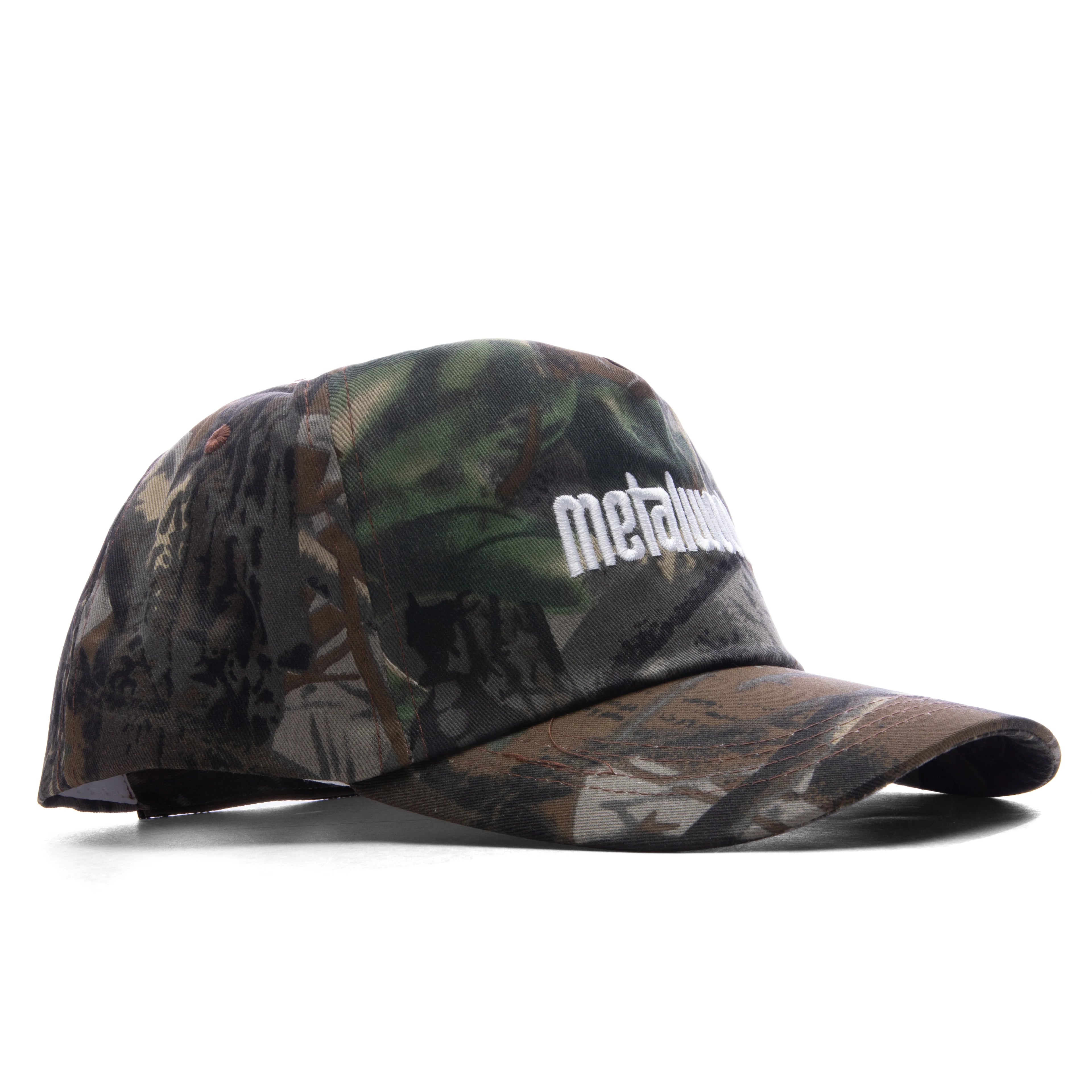 Metal Logo 5 Panel Hat Real Leaf Camo