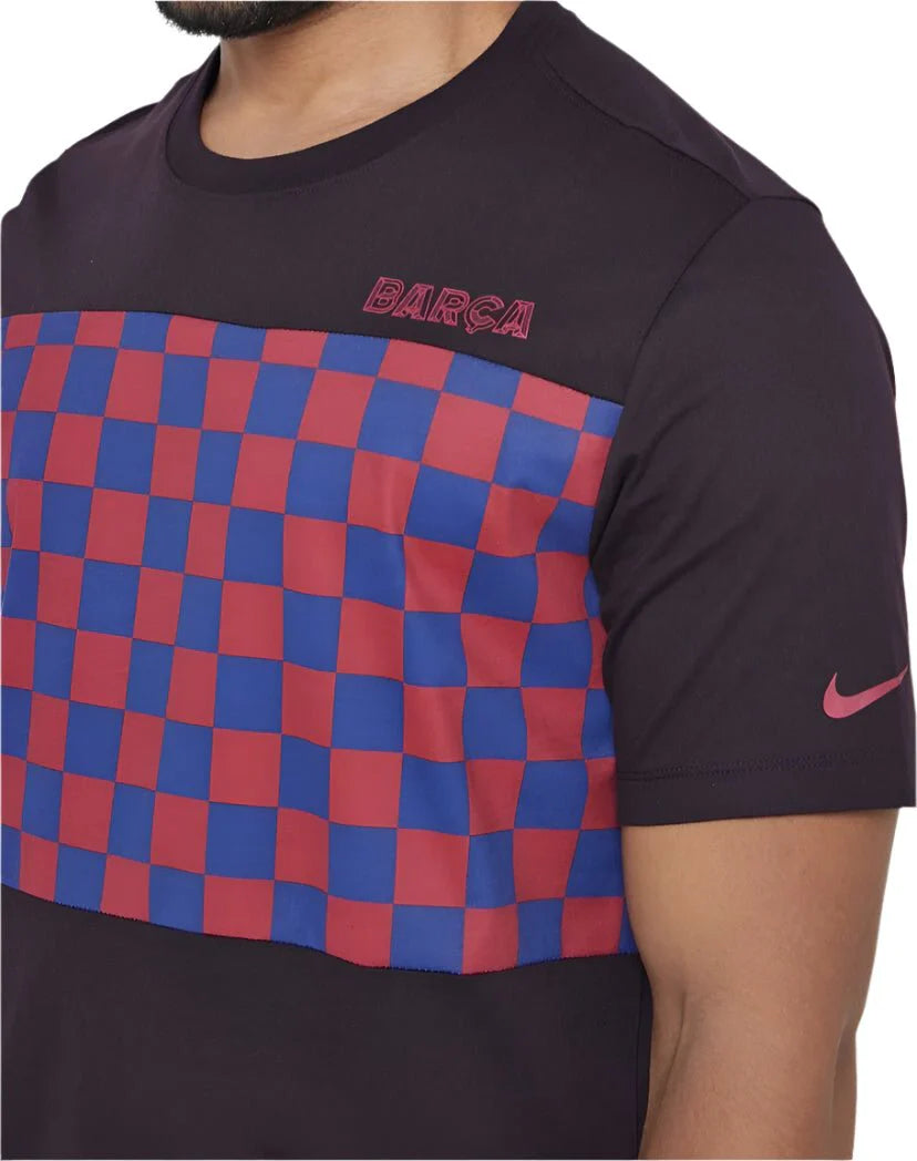 Nike Barcelona T Shirt Burgundy Ash