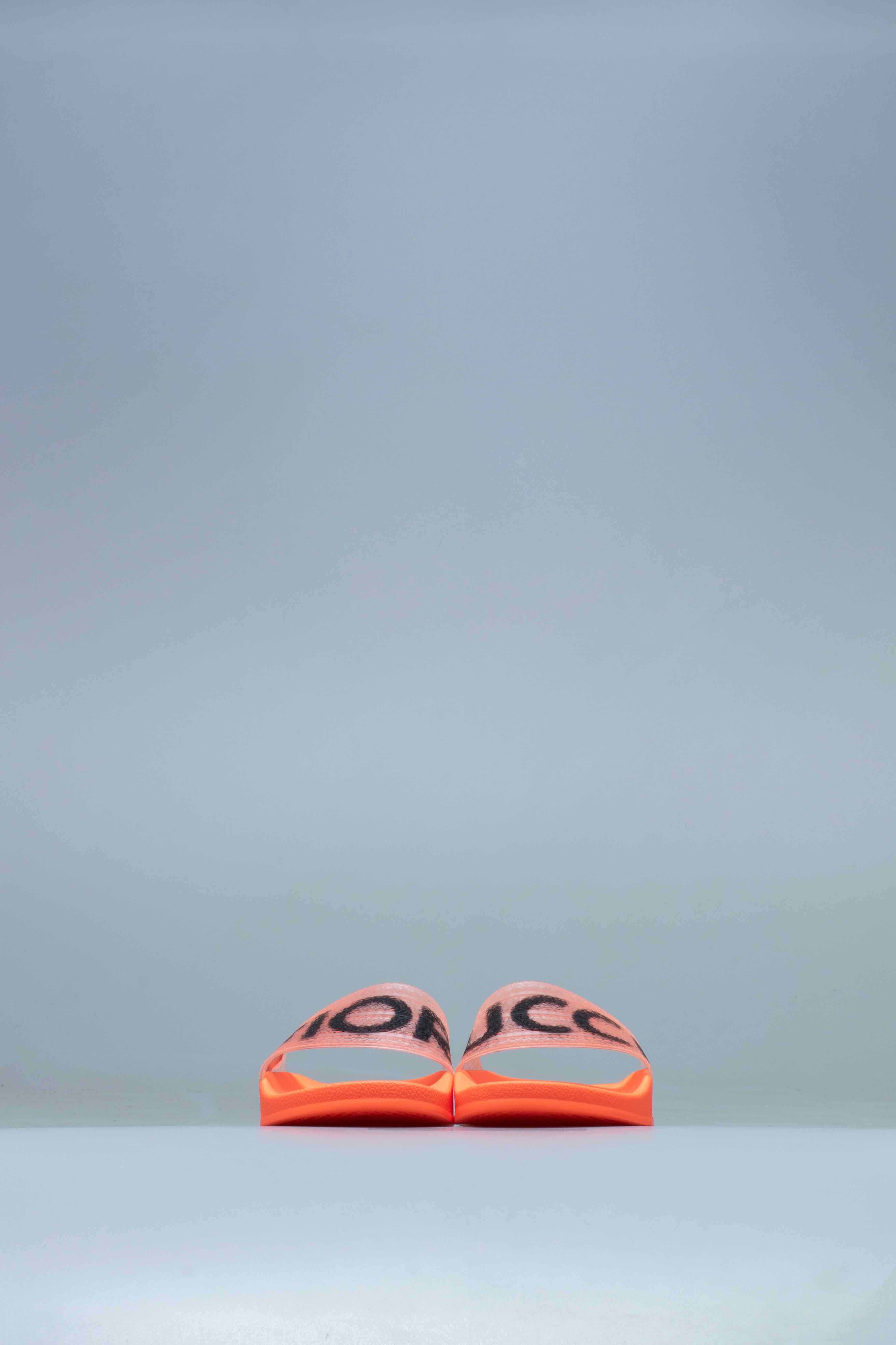 adidas X Fiorucci Adilette Womens Slides Solar Orange Solar Gold Black Red