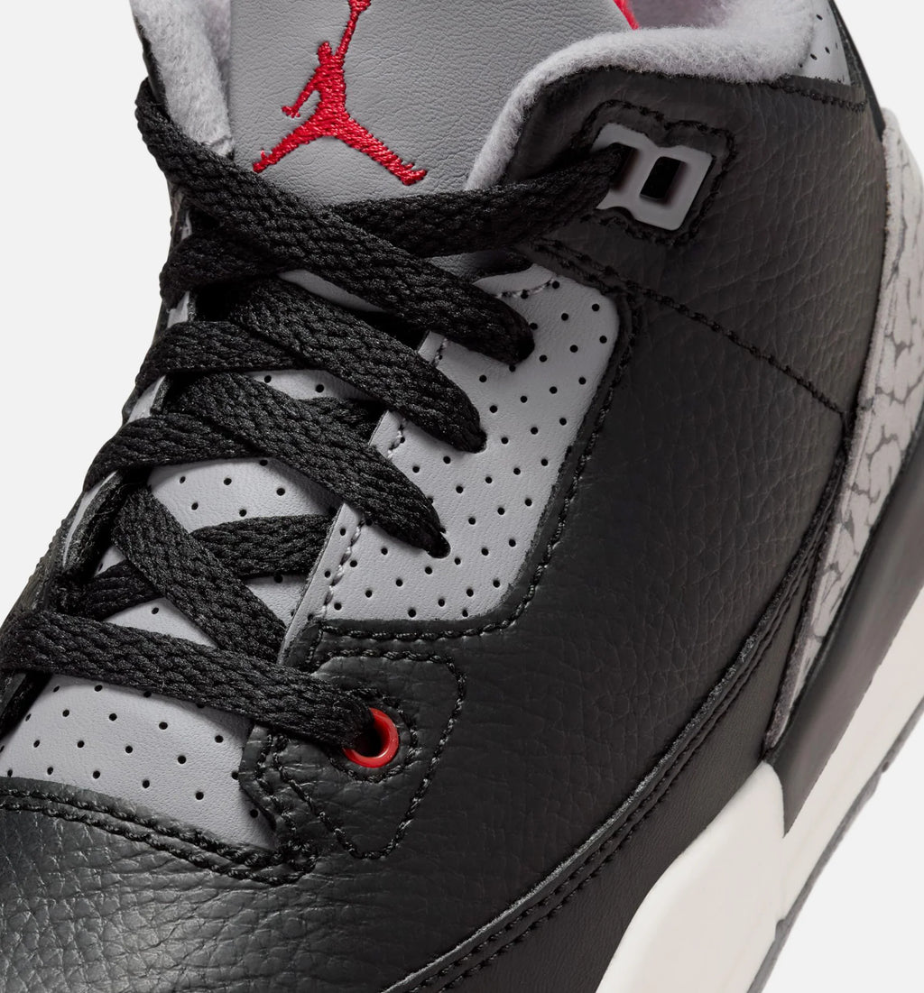 Air Jordan 3 Retro Black Cement Preschool Lifestyle Shoe Black Fire Red Cement Grey Summit White