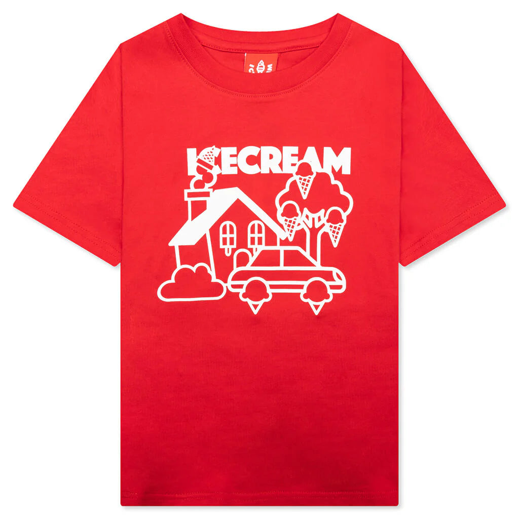Kids Home S S Tee Racing Red