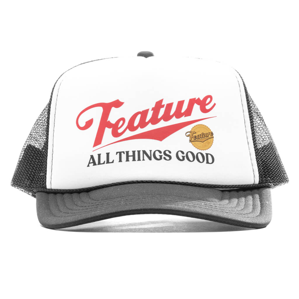Draft Trucker Hat Black White
