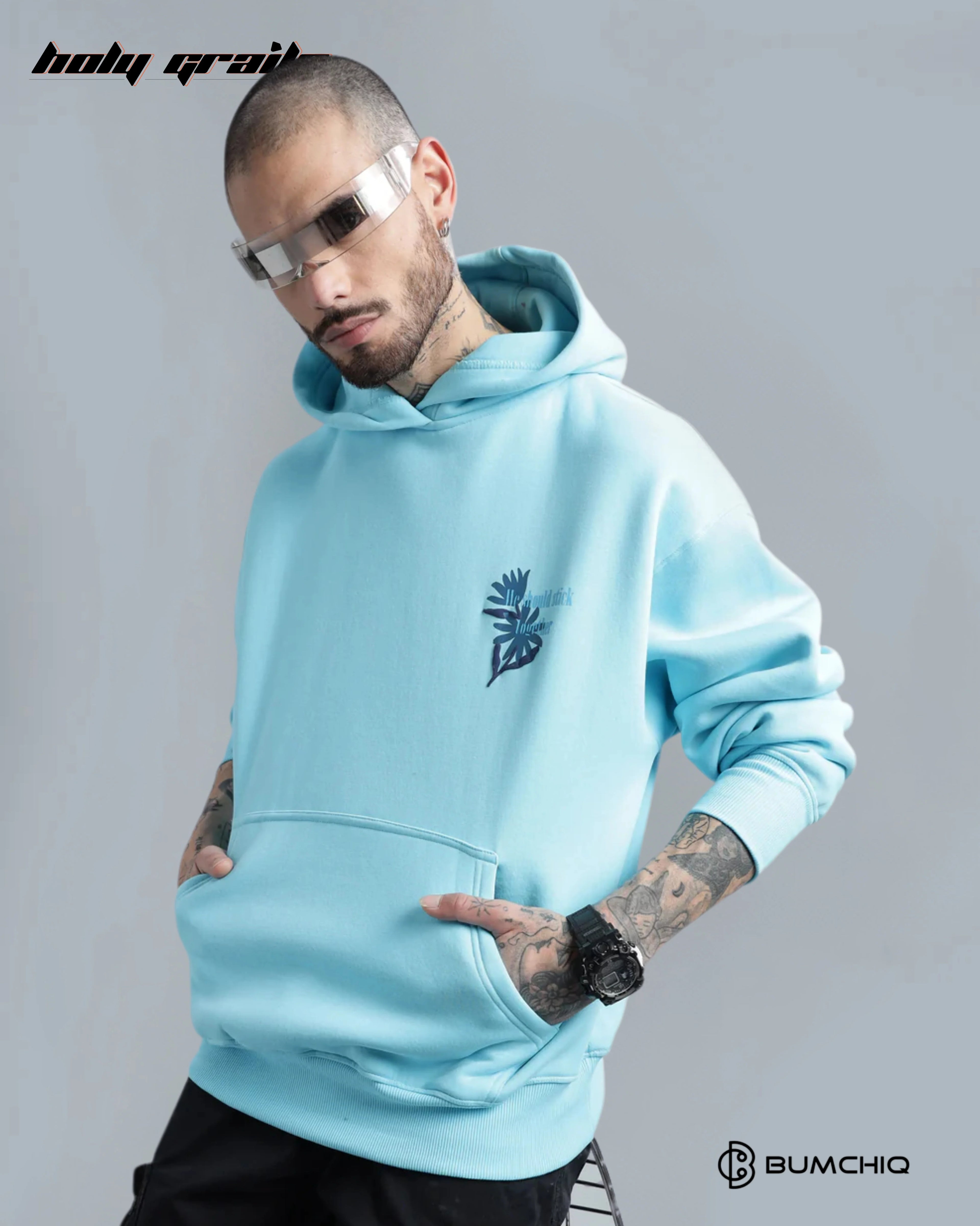 Birds Of Feather Light Blue Hoodie HG x Bumchiq
