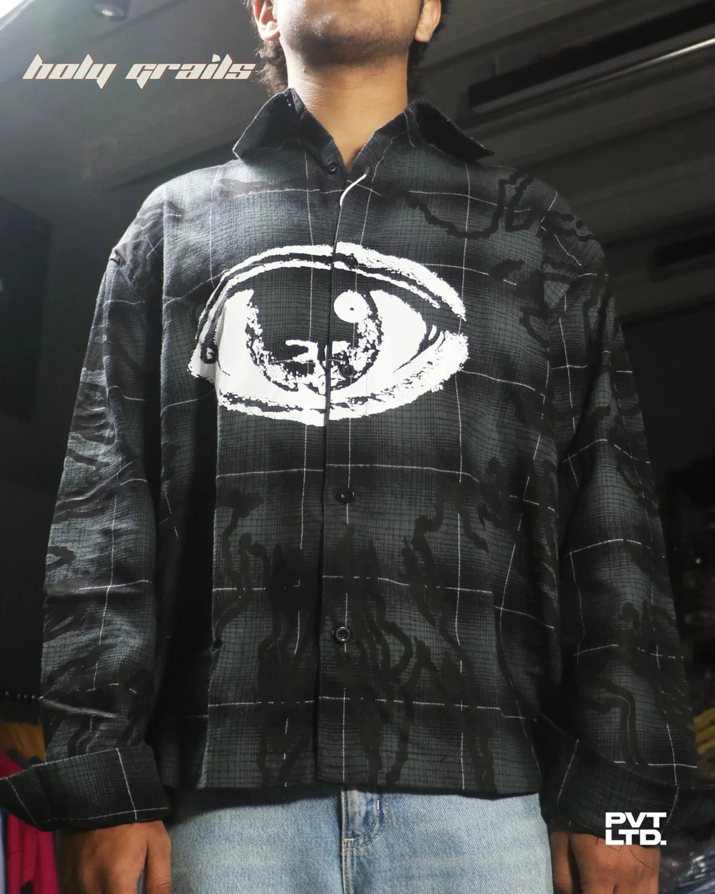 Trinetra Flannel I Black Shirt HG x Pvt Ltd